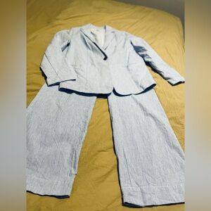 J. Crew Striped Light Blue Pants